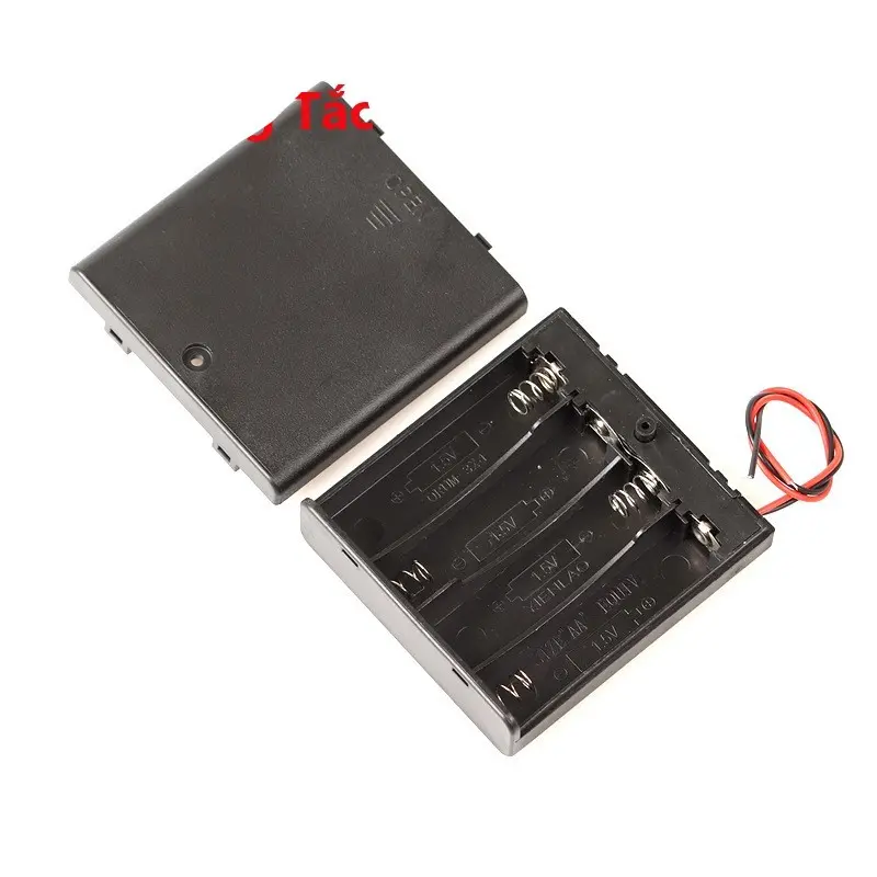 Hộp Đế 1/2/3/4 Pin AA Có Nắp và Công Tắc ON/OFF 2