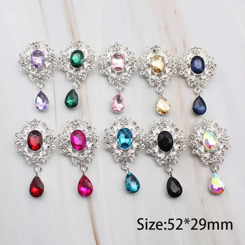 Trâm Cài Hình Giọt Nước Bằng Bạc Hợp Kim Cổ Điển Mặt Dây Chuyền Trâm Cài Kim Cương Đá Quý Pha Lê, Phụ Kiện Tự Làm, Ghim Cài Quần Áo Có Thể Tháo Rời, Năm 2025, Bán Chạy Cửa Hàng 2