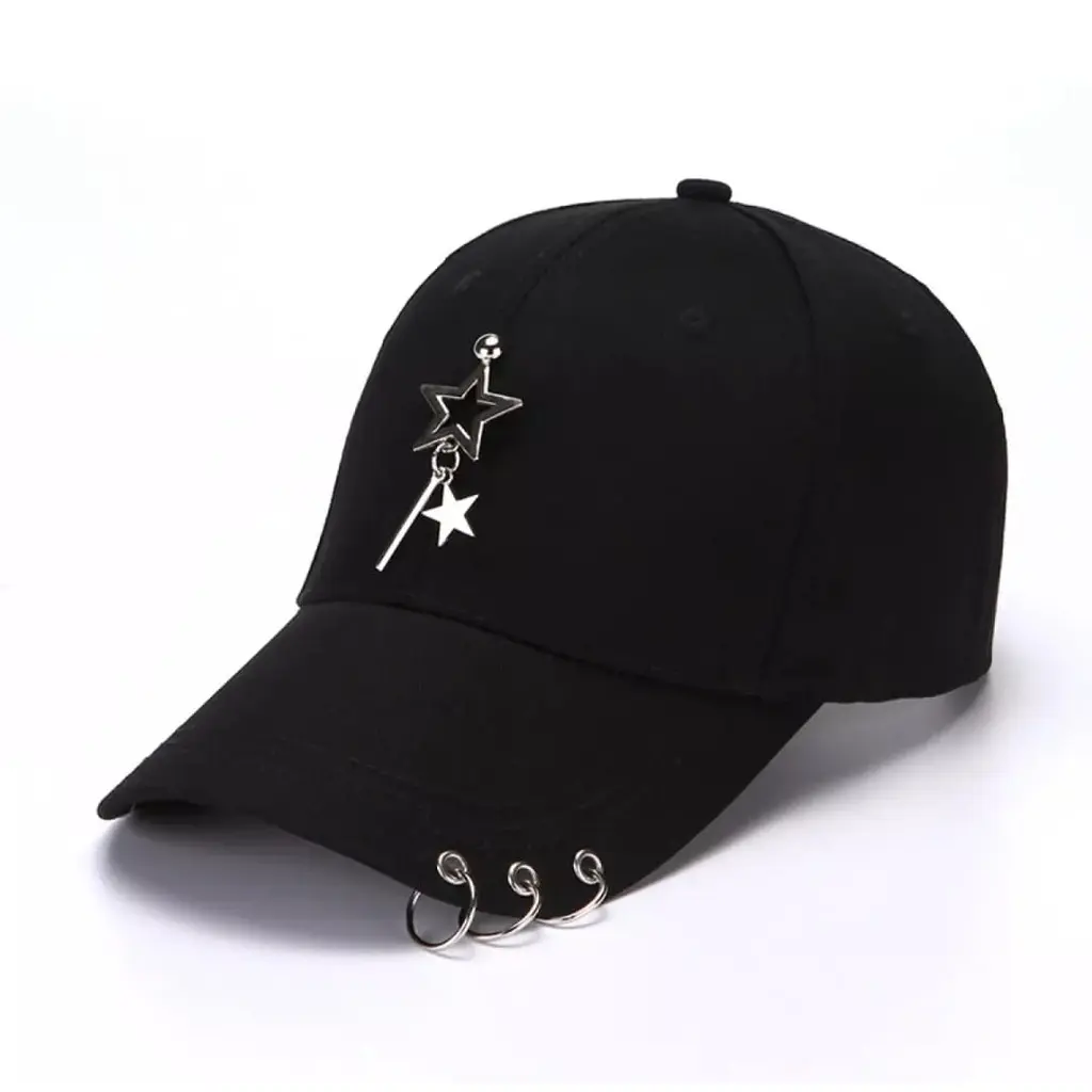 Topi Pria Distro Topi Ring Bintang/ Topi Anting Bintang/ Topi Hip Hop Korea/ Topi