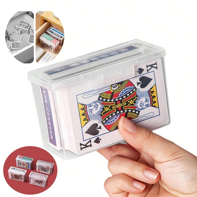 Transparent Card Box, 1 Count Poker Card Storage Box, Desktop Card Organizer, Office Stationery & Supplies, Desk Organizer for Home Office 0