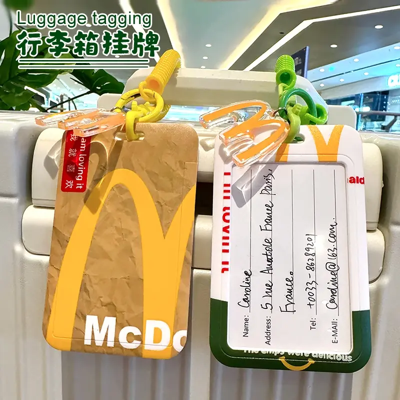 Student name card holder McDonald's Couple card cover whit Lanyard ID hard case credit card