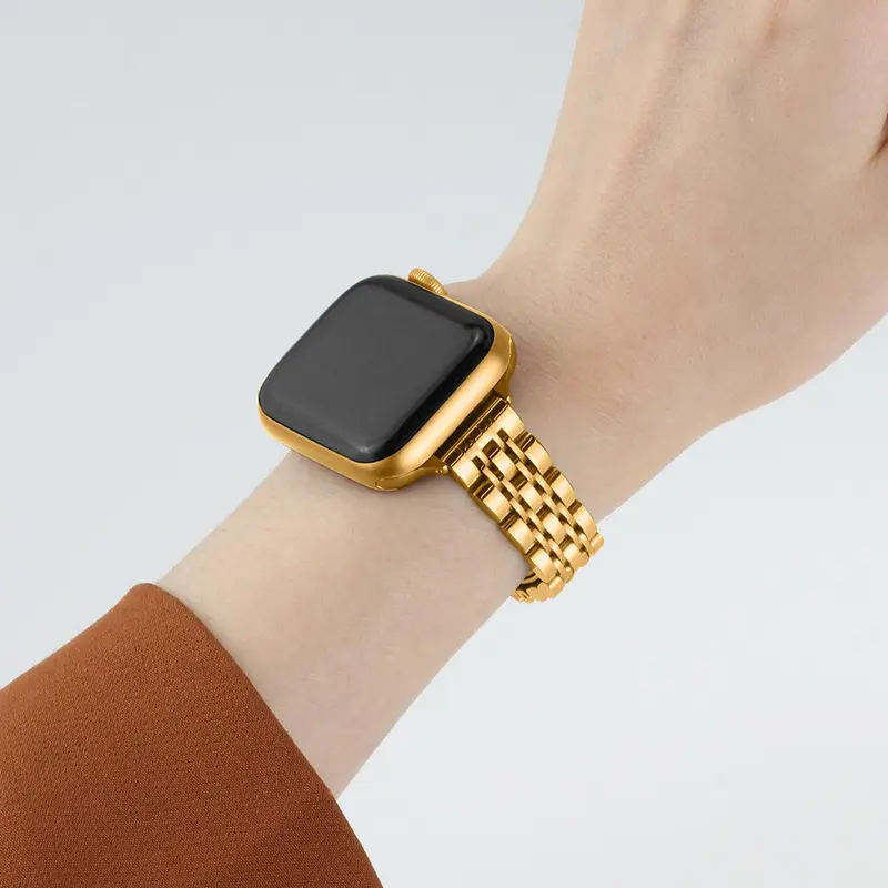 Stainless Steel Smart Watch Band Compatible with Apple Watch (Band Only), Business Smart Watches Band for Women, Fashion Wearable Smartwatch Accessories Compatible with iWatch Series, Valentine's Day Gift 6