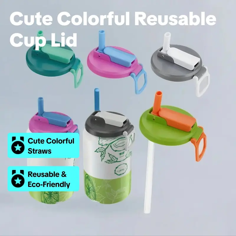 Reusable Coke Can Cup Lid, 1/4 Counts Cute Colorful Bottle Straw Lid, Pastel Mug Drinkware Accessories for Soda, Juice, Party Supplies, Tumbler 1