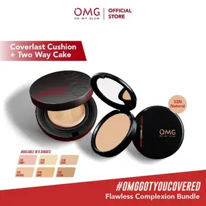 [SPECIAL OMG Oh My Glam Glow Matte Face Bundle]  OMG Coverlast Cushion + Two Way Cake High Coverage Dewy Finish
