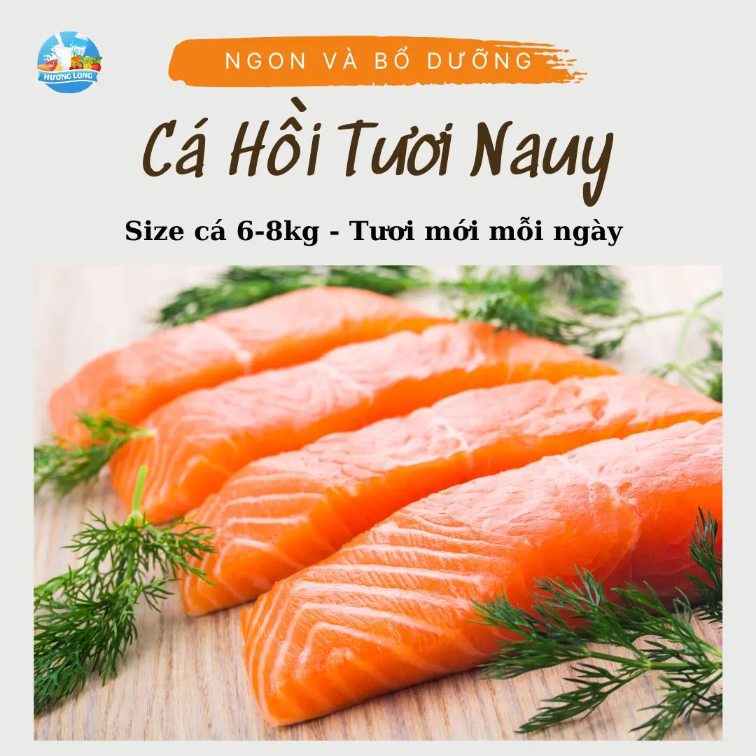 [HCM - 250gr Cá phile] Cá hồi tươi Nauy phile phần thân khay 250gr-500gr - giao hàng nhanh - Hương Long Food Cay