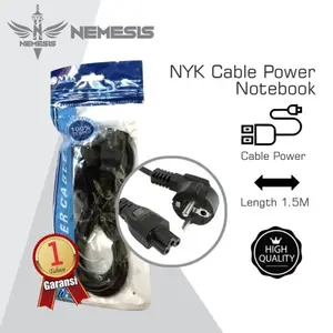 Kabel power adaptor laptop/notebook 3 lubang - 1.5m Tebal NYK Laptop Elektronik