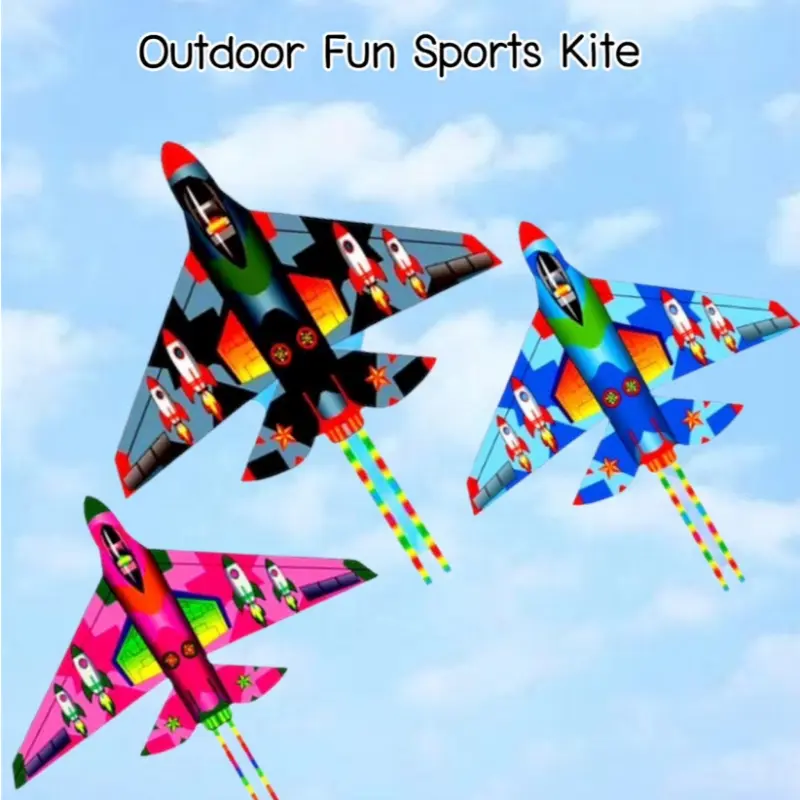 จัดส่งที่รวดเร็ว New ของเล่น ว่าว(Kite)แฟนซี ลายเครื่องบิน  ต้อนรับลมร้อน คละสี เล่นได้ทั้งผู้หญิงและผู้ชาย พร้อมส่ง#A155