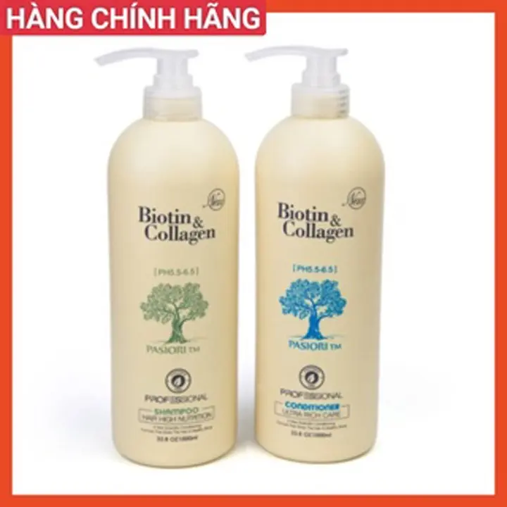 [ SIÊU SALE ] Cặp dầu gội xả Biotin collagen (Dung tích mỗi chai 1000 ml)  Hàng Chính Hãng Nữ Trà