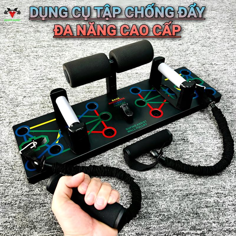 Dụng Cụ Tập Hít Đất Đa Năng Cao Cấp Bảng Chống Đẩy Tích Hợp Đế Tập Cơ Bụng Bảo hành 12 tháng - dung cụ tập bụng Nam dung cutap nguc
