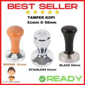 Tamper Coffee Stainless Steel Temper Kopi Espresso Flat Stainless 51mm dan 58mm