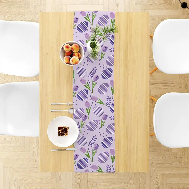 Tulip Pattern Table Runner, 3 Counts/set Tablecloth, Table Decoration Supplies for Home Kitchen Dining Room, Vanity Decor Accessories 0