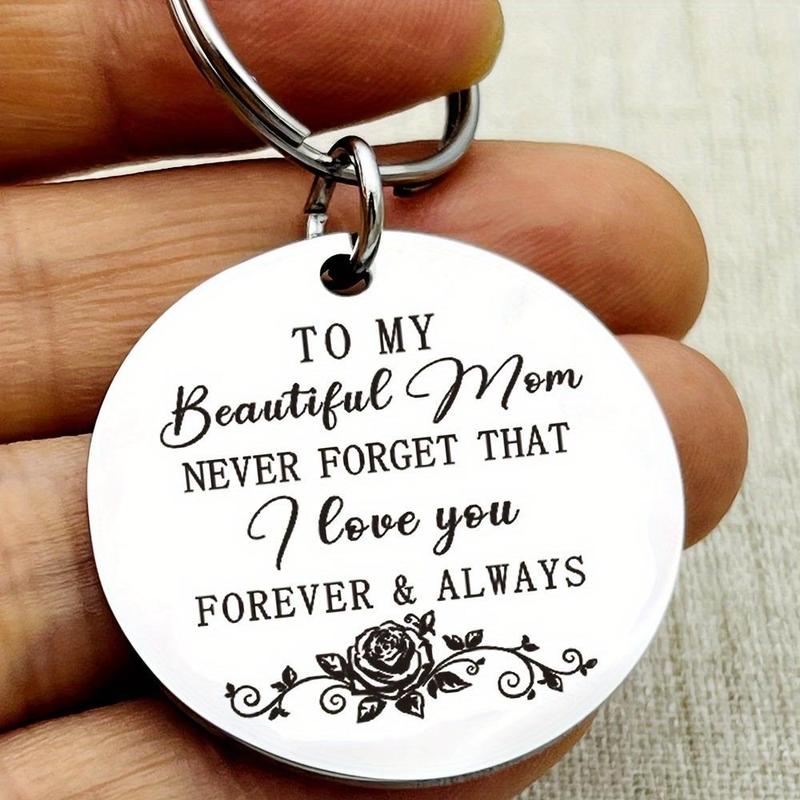 Product Introduction of Creative Stainless Steel Keychain, To My Beautiful Mom Keychain, Mom Gifts from Daughter Son, Mom Birthday Gifts, Gifts for Mom, Valentine's Day gift 2