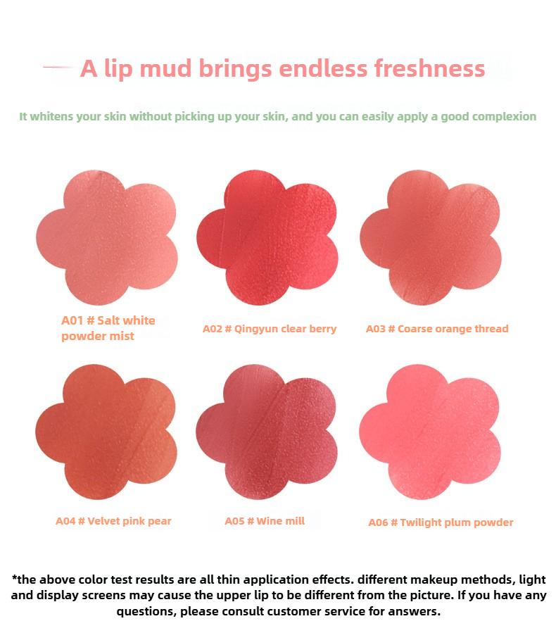 Product Introduction of xixi Manta Flower Velvet Matte Lip Glaze 2 pieces 80% off Velvet matte matte surface is not easy to stain the cup, whitening and not picky about skin color 5