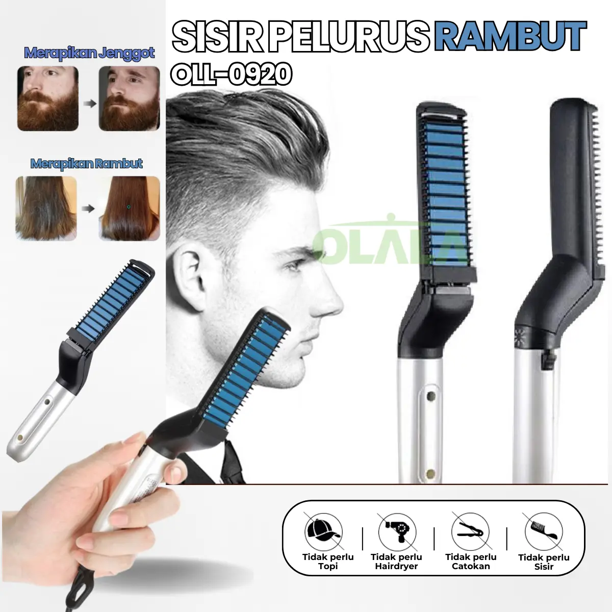 [COD]  SISIR CATOK PELURUS GAYA RAMBUT STYLING PRIA MULTIFUNGSI OLL-0920 Catokan Straightener
