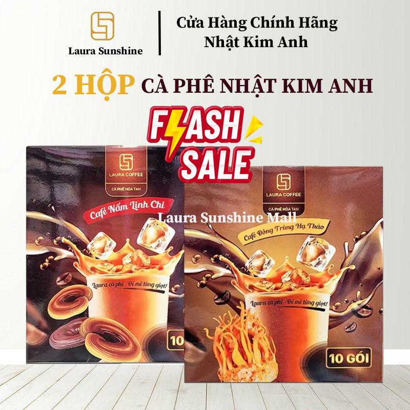 {2 Hộp} Cafe Laura Nhật Kim Anh Đông Trùng+Nấm Linh Chi