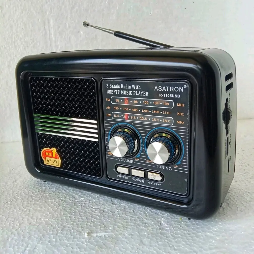 RADIO ASATRO R-1105 USB/FM RADIO/AM/SW 3BAND/TF MUSIC PLAYER/RADIO PORTABLE