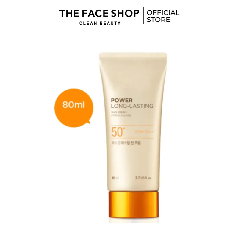 [Độc quyền Livestream] Kem Chống Nắng Lâu Trôi THE FACE SHOP Natural Sun Eco Power Long-Lasting Sun Cream Spf50+ Pa+++ 80Ml Skincare 1
