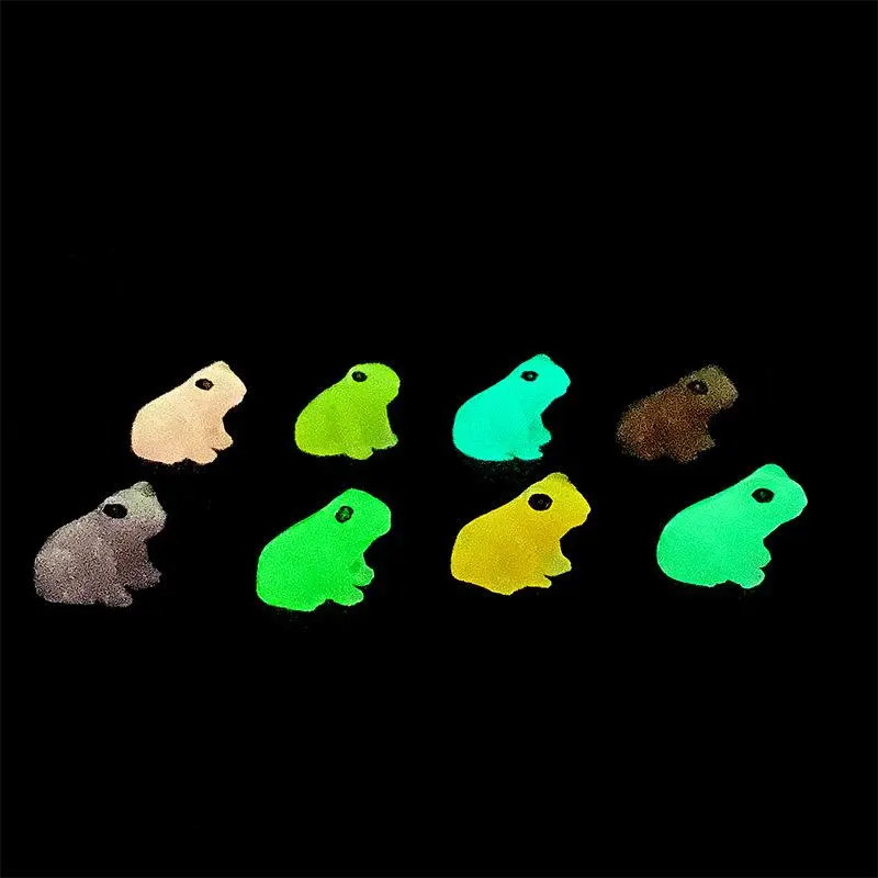 Luminous Frog Design Resin Ornament, 30/50pcs Cute Frog Decoration, Micro Landscape Decoration, Desktop Decoration for Home & Office 6