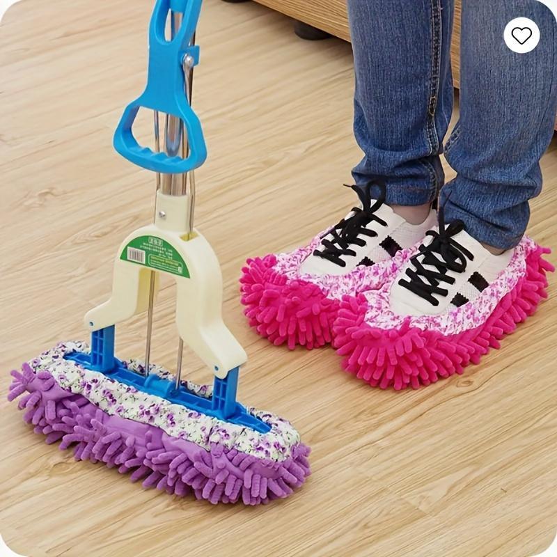 Product Introduction of Household Kitchen Slippers, 2 Counts Multifunctional Floor Dusting Slippers, Microfiber Cleaning Shoes for Household Floor Cleaning 4