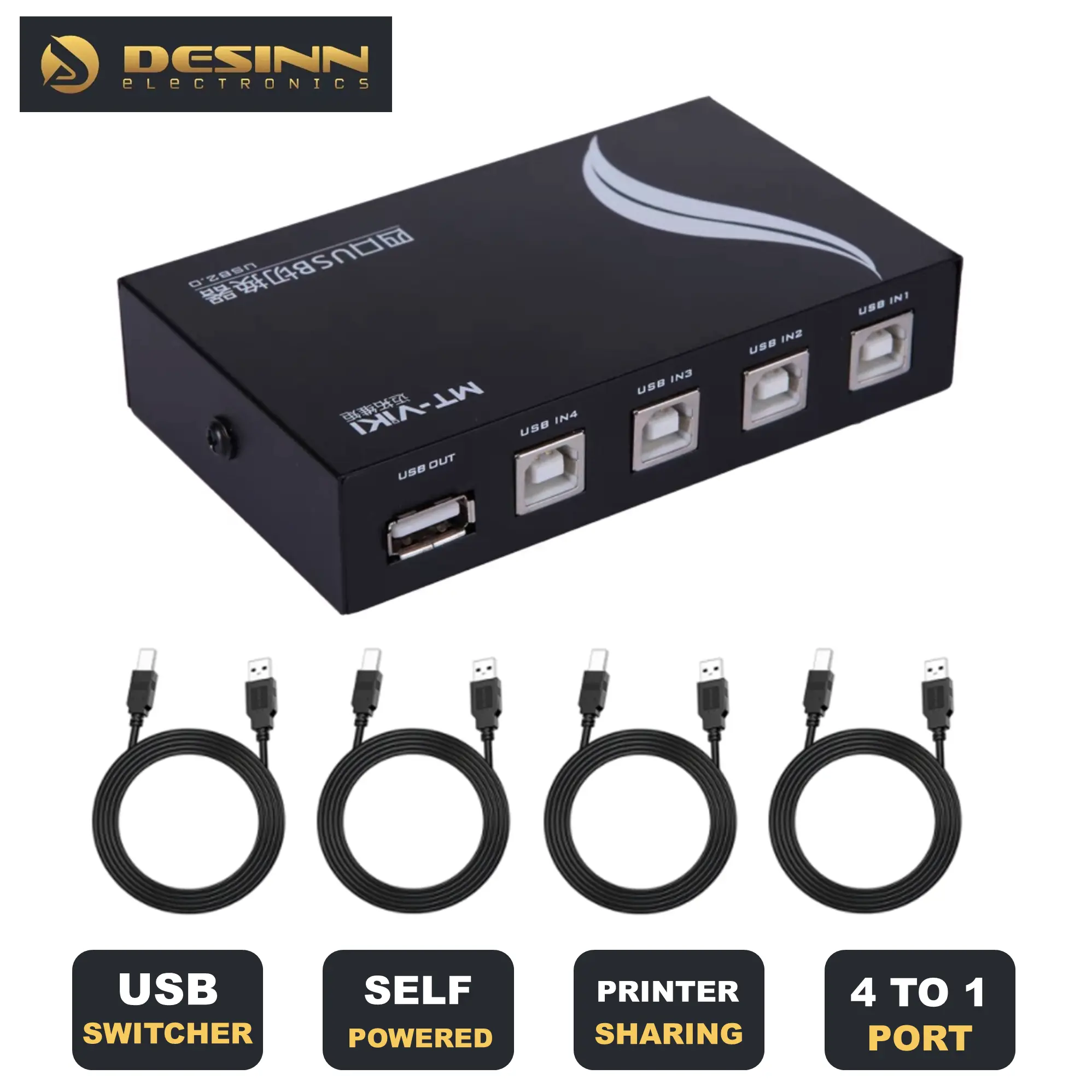 4 Port 2Port USB 2.0 Switch Manual Sharing Printer Scanner Hub Keyboard ...