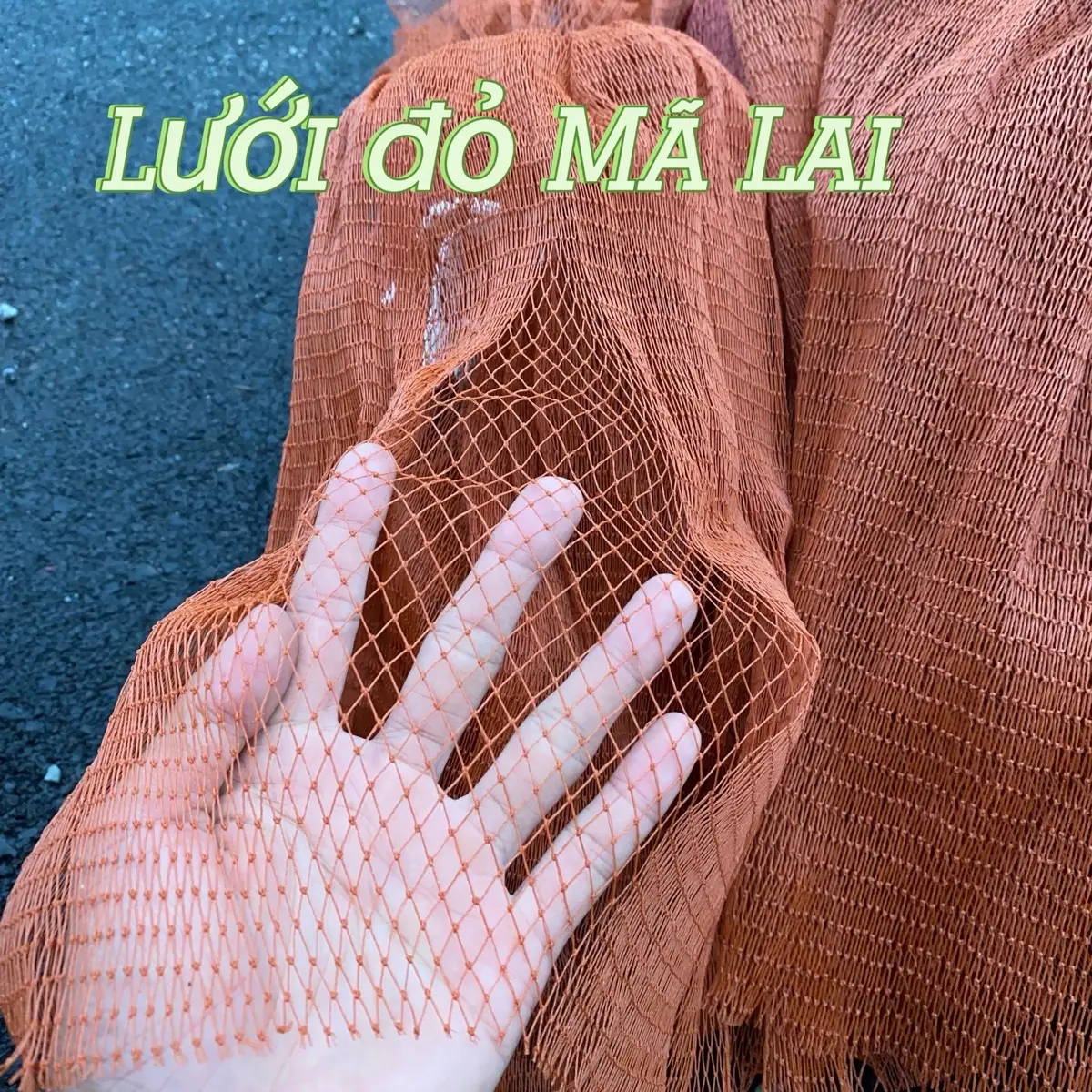 1kg Lưới đỏ Mã Lai làm vó, chài, lưới vét hoặc dùng rào chắn...