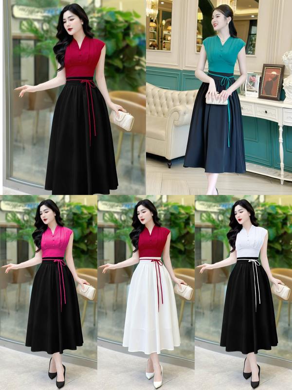 MIỄN SHIP BST MDU4014 Váy Mango Hàn 2 Lớp - Thiết Kế Sang Trọng và Cuốn Hút Dành Cho Nữ Women Dress Đen