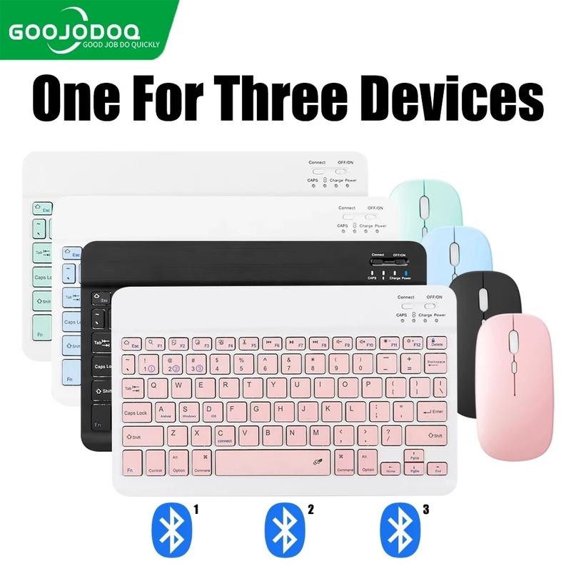 GOOJODOQ Bàn Phím Bluetooth 10 Inch Cho Tất Cả Các Thiết Bị Bluetooth Điện Thoại và Máy Tính bảng laptop combo bàn phím chuột