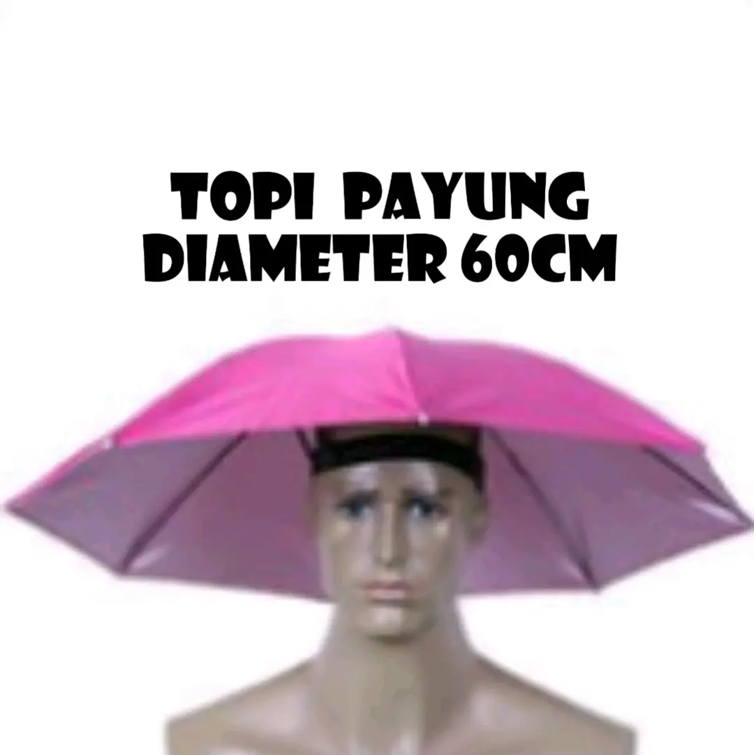 Topi payung hosun diameter 60cm/topi payung diameter 60cm/topi payung/payung topi/topi mancing