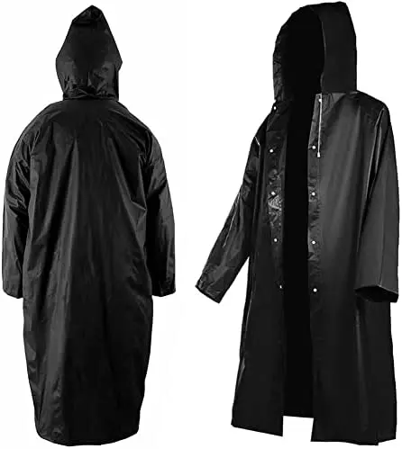 Waterproof Rain Poncho Pack of 2 - Reusable EVA Material Rain Cape Hooded Poncho for Men and Women, Raincoat with Sleeves, Best for Hiking, Snow, Camping, Cycling