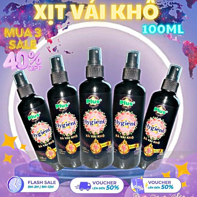 Combo 5 Chai xịt vải khô thơm HygienC 100ml -  Làm Sạch thơm lưu hương lâu , loại bỏ những mùi hôi khó chịu !
