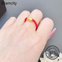 Gambar Diamcity Cincin Tali Merah Berlapis Emas Yang Sederhana Dan Bergaya - Cincin, Lingkar 6,6cm dari Diamcity Official Store Kab. Gresik 3 Tokopedia