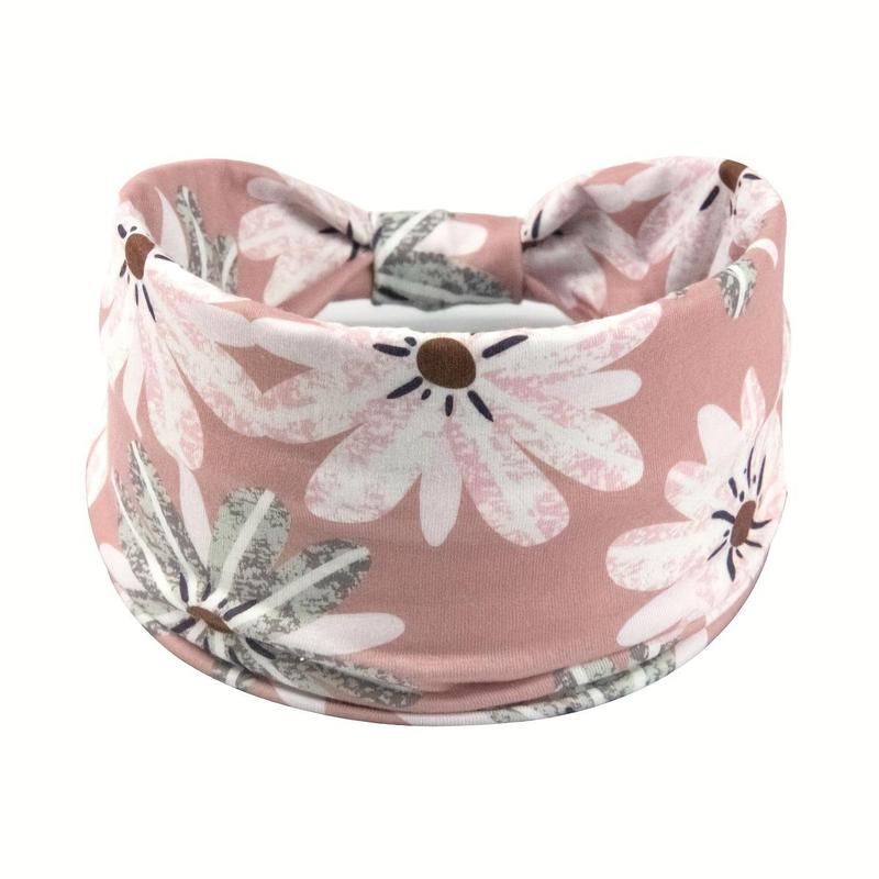 Product Introduction of Women's Floral Print Bowknot Design Sports Headband, 4 Counts/set Non-Slip Comfortable Breathable Sweatband for Women & Girls, Elastic Hairband for Gym Workout Running, Hair Accessories for All Seasons 5