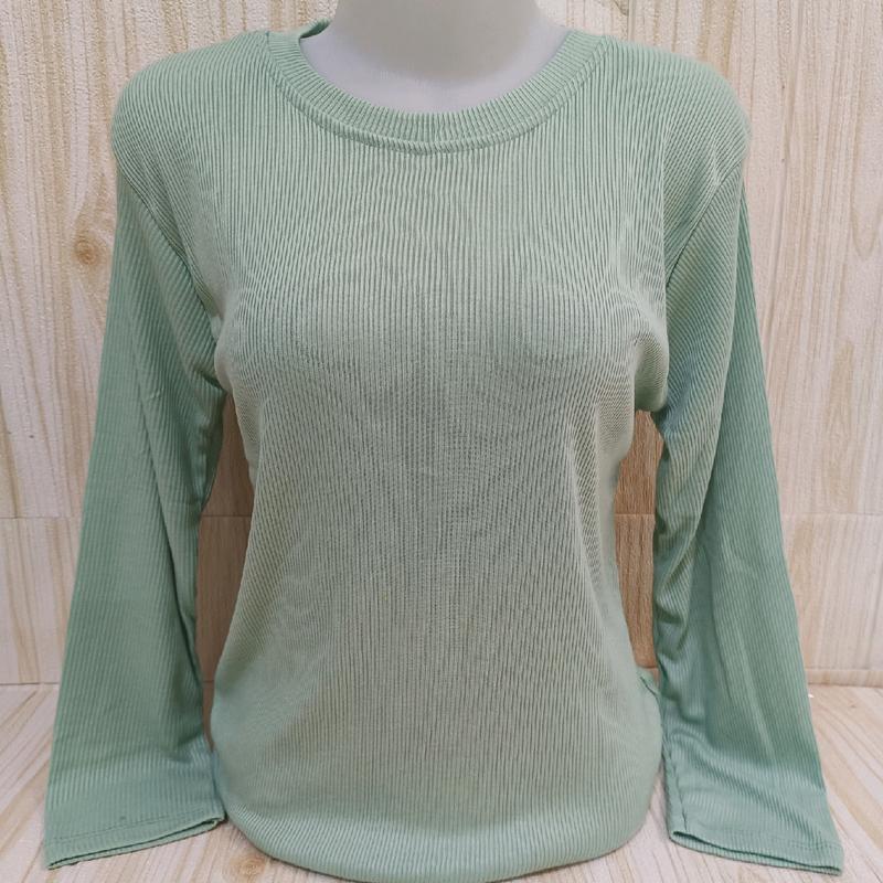 KAOS WANITA PREMIUM RIB OBLONG PANJANG Dewasa Polos 2