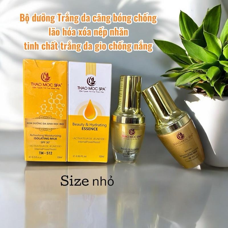 THẢO MỘC SPA .combo 2chai tinh chất cấp ẩm & Kem dưỡng trắng da bio chống nắng 