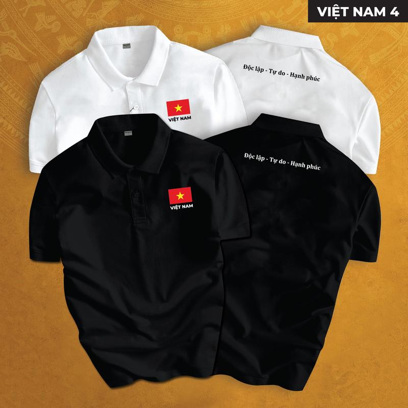 BST Áo POLO VIỆT NAM 4 vải cá sấu thái co dãn thoáng mát trẻ trung thanh lịch Menswear Có Cổ, ngắn tay áo thêucờviệtnam áo  polo đỏ