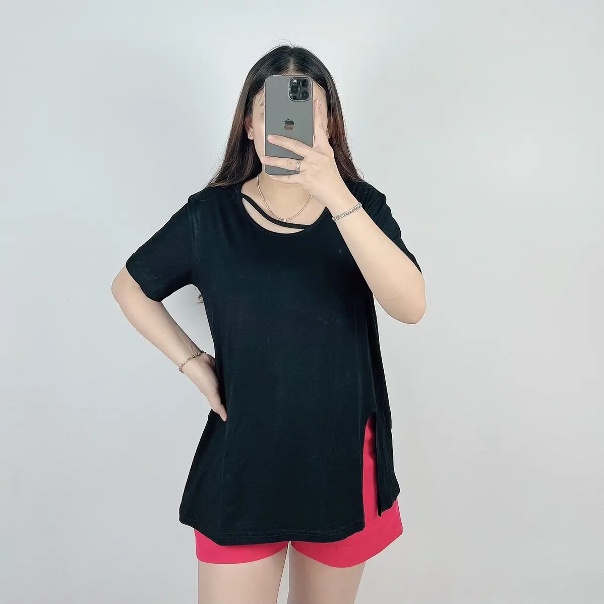 Holly Oversize With Slit 902 / Atasan Oversize Wanita Rayon Spandex Polos Basic
