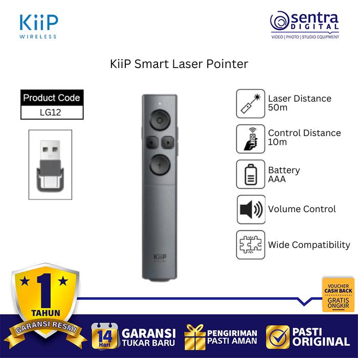 Gambar KiiP LG12 Smart Laser Pointer Wireless Presenter with Touch Control for Microsoft Office & Mac dari Sentra Digital Kota Surabaya Tokopedia
