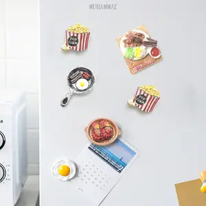 Magnet Refrigerator Makanan Snacks Refrigerator Magnet Creative Resin Process Sticker Kulkas