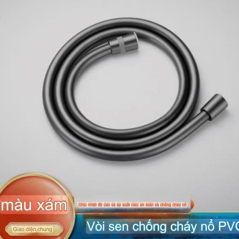 Dây Vòi Hoa Sen, dây xịt vệ sinh, Dây sen nhựa PVC cao cấp màu ghi xám,hai đầu ốc đồng mạ màu xám