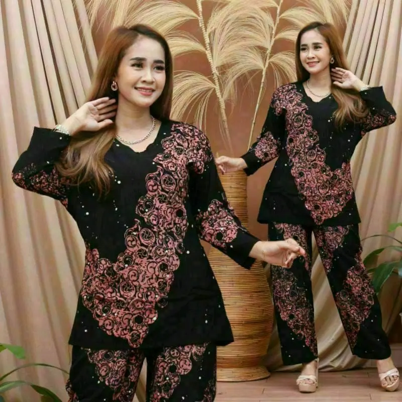 one set rayon baju batik wanita dewasa resleting busui Setrip Nyaman 2