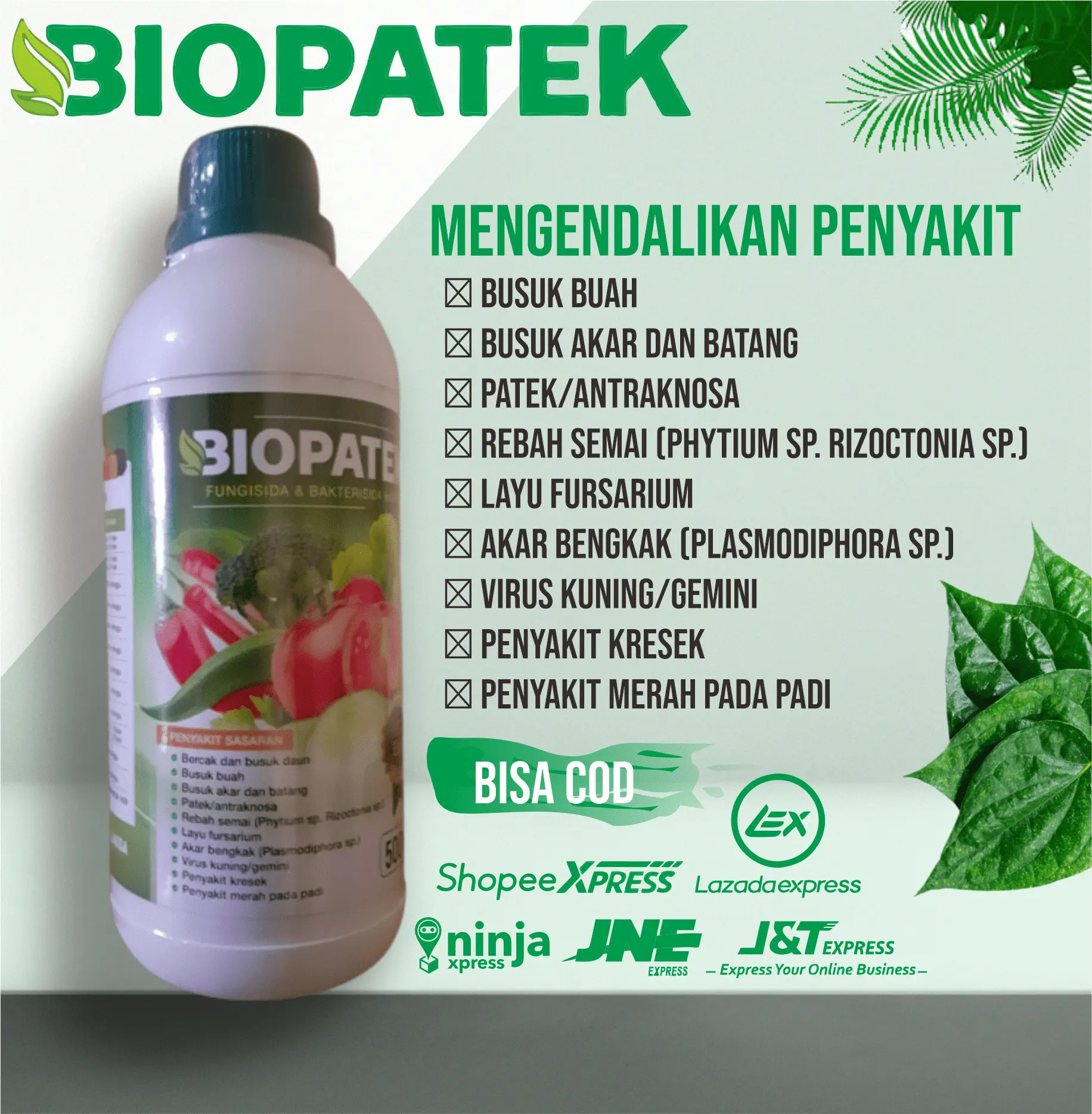(REKOMENDED) BIOPATEK Fungisida Hayati 500 ML Obat Penyakit Kuning/Virgo Pada Daun Kacang Panjang