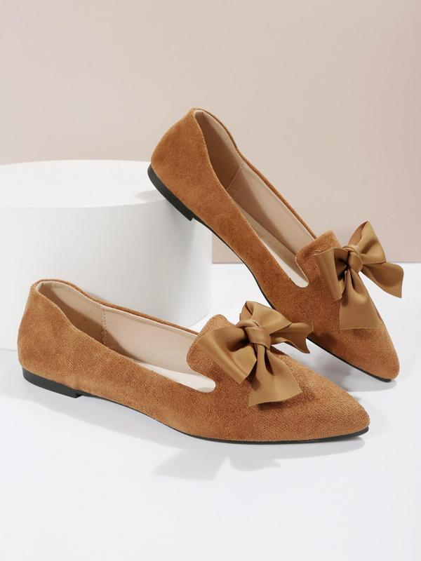 Women's Elegant Bow Decorated Slip on Flats, 1 Pair Fashionable Pointed Toe Flat Shoes for Daily Wear, Breathable Comfortable Shoes for Daily Wear, Perfect for Women and Outdoor 6