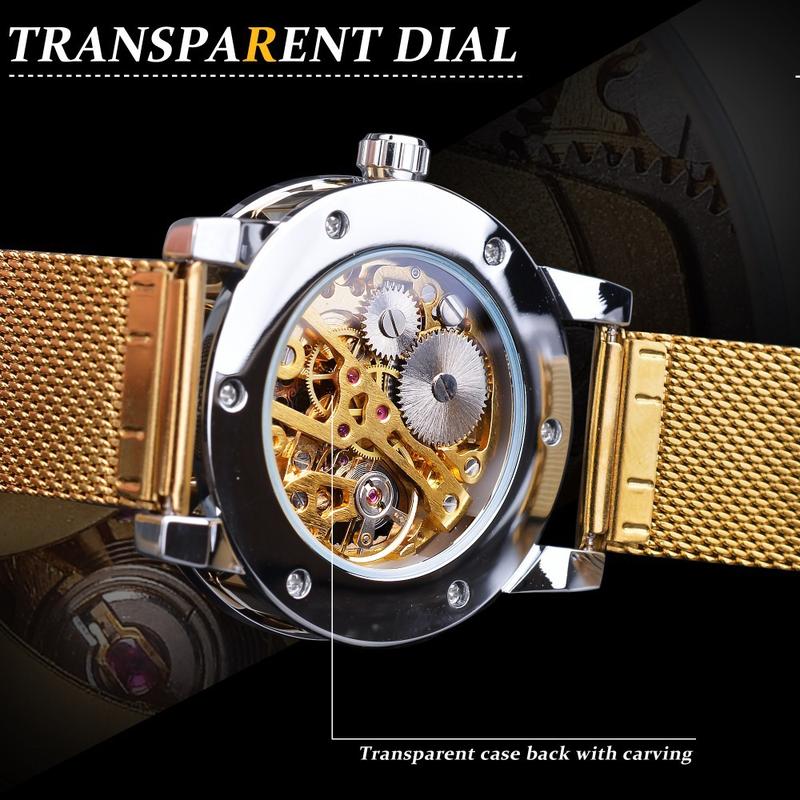 Product Introduction of Men's mechanical watches New Fashion Classic Hollow Rhinestone Manual Manipulator Men's Watch 25