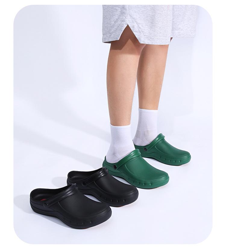 Product Introduction of Giày Đầu Bếp, Dành Cho Nam Và Nữ, Chất Liệu EVA, Dép Siêu Nhẹ, Thích Hợp Cho Bác Sĩ Và Y Tá, Giày Phẫu Thuật, Guốc Thông Gió Chống Trượt, Chống Thấm Nước Và Chống Dầu, Giày Đi Làm Đế Bằng Sandal 3