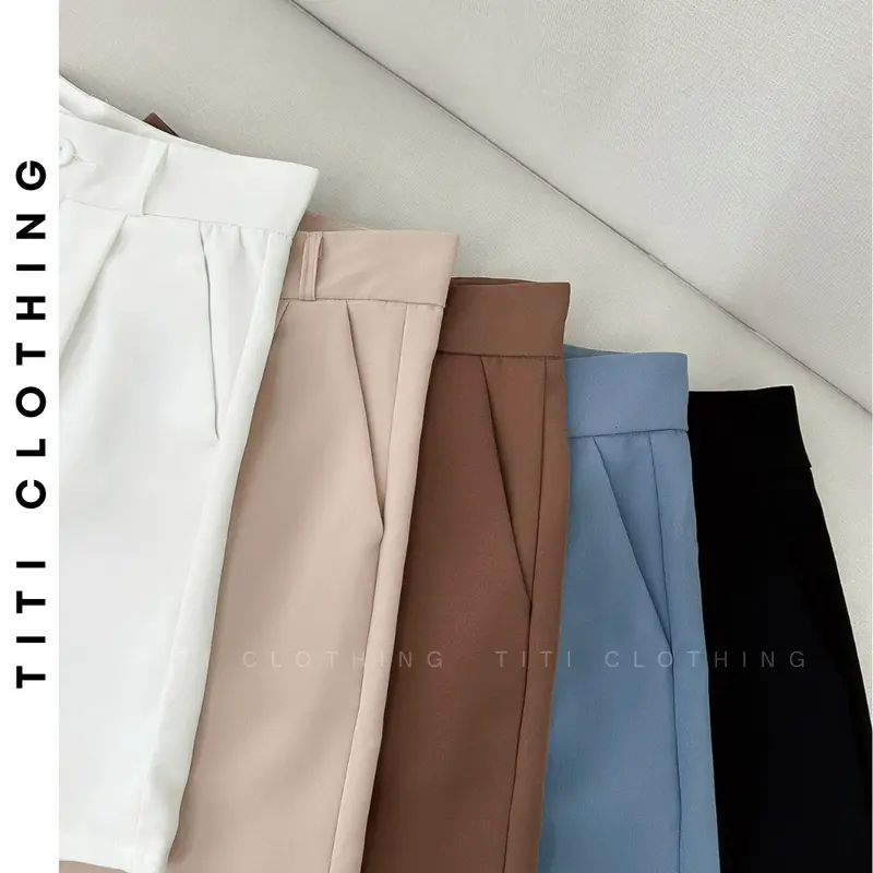 Quần short đùi nữ ống rộng lưng cao chất liệu cao cấp form siêu xinh - S01 6