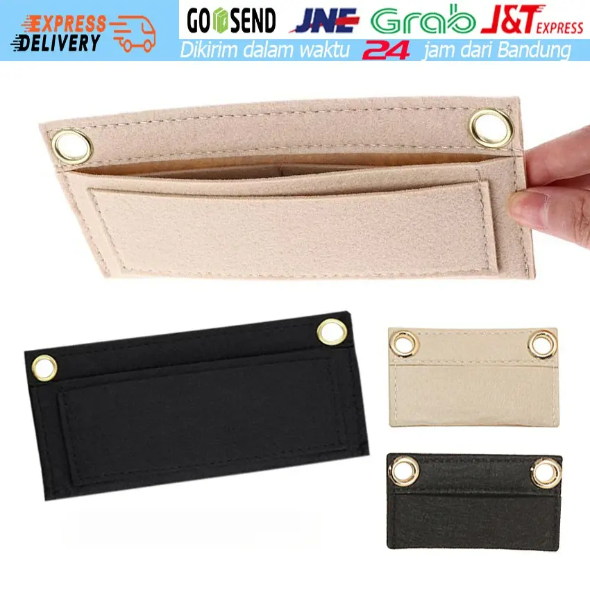 Clutch Felt Bag Organizer Trifold Felt Insert Flatsert Tas Dompet Wanita