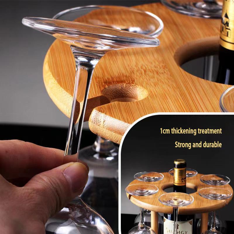 Product Introduction of Red wine rack Wine Glass Rack - Bamboo Holder Cup Hanging Shelf Organizer for Home Bar Restaurant. Bilog Bottle Utensils 27