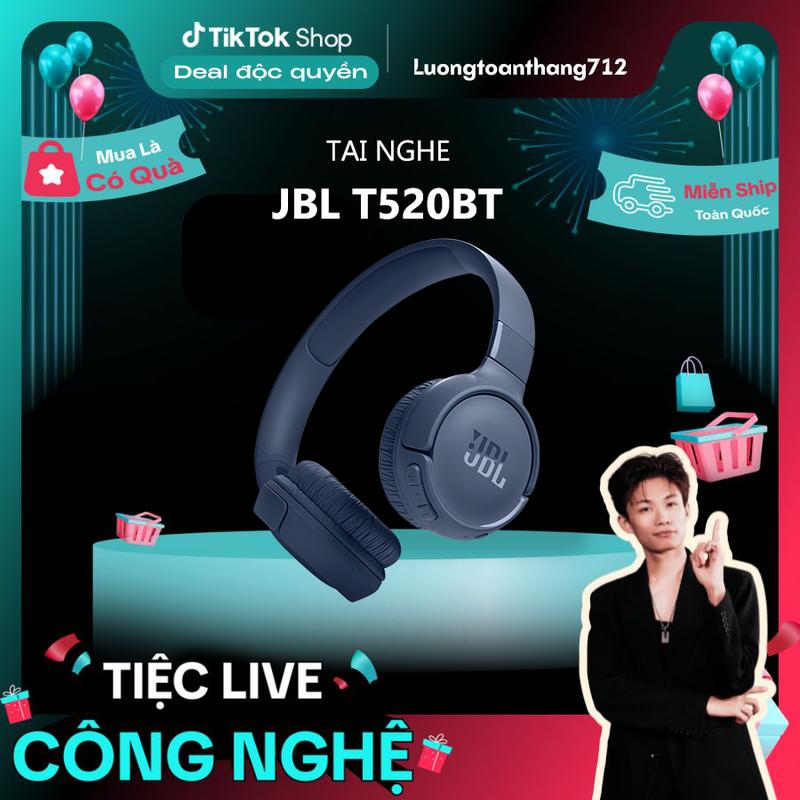 [LIVESTREAM KOL/KOC] Tai nghe chụp tai Bluetooth JBL T520BT - Hàng Chính Hãng