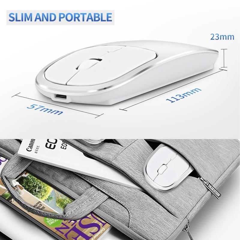 Product Introduction of Rechargeable Wireless Mouse Metal 2.4G Noiseless Silent Click Wireless Optical Mouse for Xiaomi Pro Air 9
