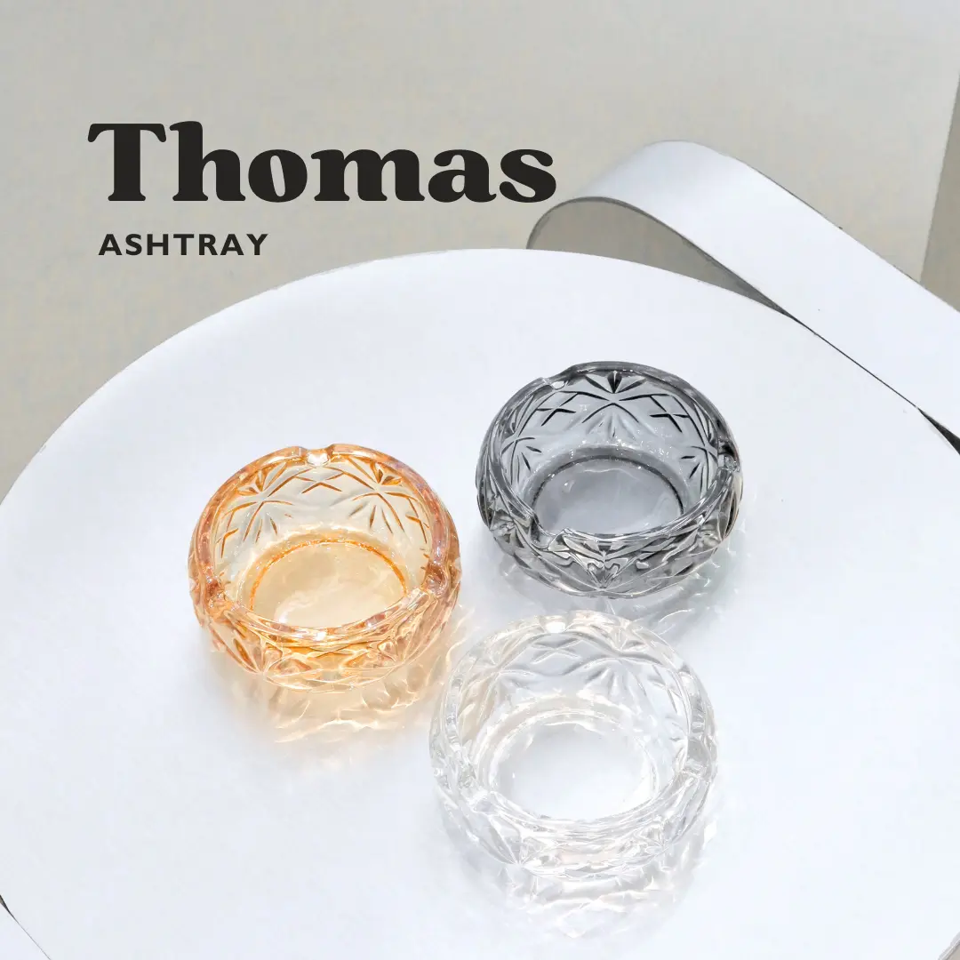 [URBANE] THOMAS Asbak Kaca Kristal Tebal Ashtray Asbak Aesthetic Unik Asbak Mewah Tempat Abu Ashtray Cup Tray Multifungsi